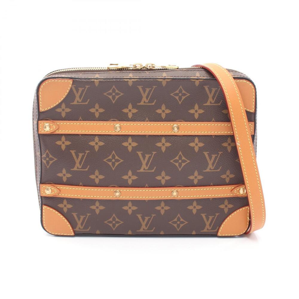 Louis Vuitton Soft Trunk Messenger Monogram Shoulder Bag Canvas Leather Brown